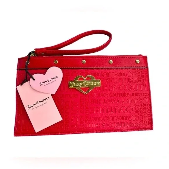 Juicy Couture Red Wrislet Clutch with Gold Accents ❤️ - Picture 1 of 7